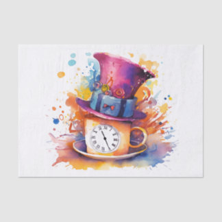 Tea Party Mad Hatter Alice in Wonderland Decoupage Tissue Paper