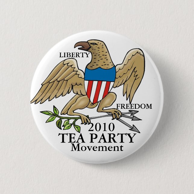 TEA PARTY MOVEMENT 6 CM ROUND BADGE (Front)