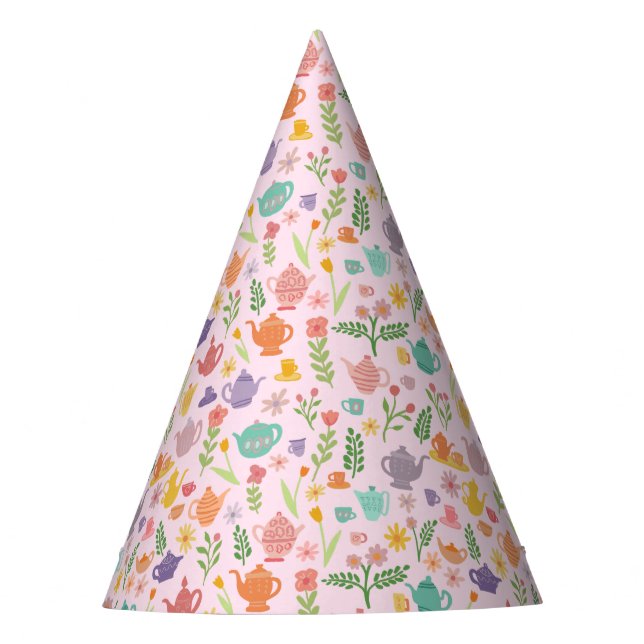 Tea Party Pattern Birthday celebration Hat (Front)