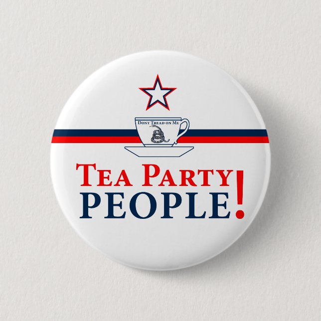 Tea Party People! 6 Cm Round Badge (Front)