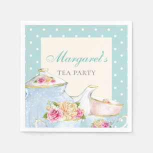Tea Party Personalised Polka dot Napkin