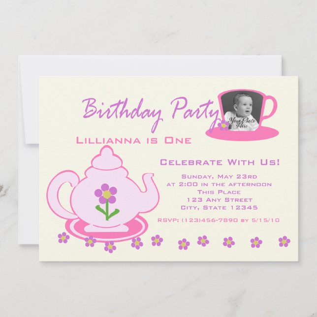 Tea Party/ Photo Invitation (Front)