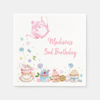 Tea Party Pink Gold Floral Birthday