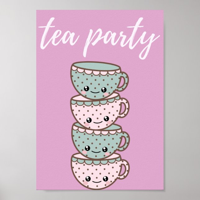 Tea Party Pink Poster (Front)