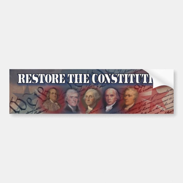 Tea Party - Restore the Constitution Bumper Sticker (Front)