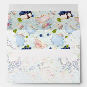 Tea Party Roses Teacups Teapot Envelopes
