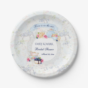Tea Party Roses Teacups Teapot Paper Plate