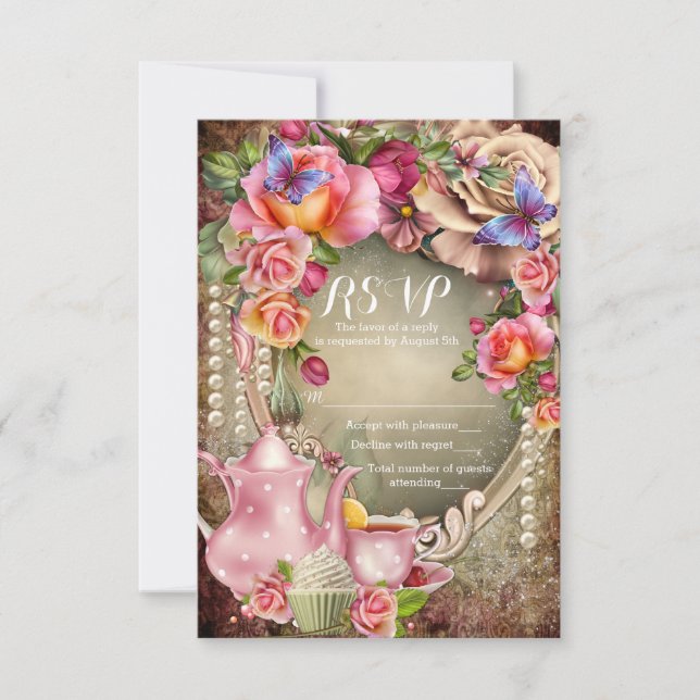 Tea Party RSVP Cards (Front)