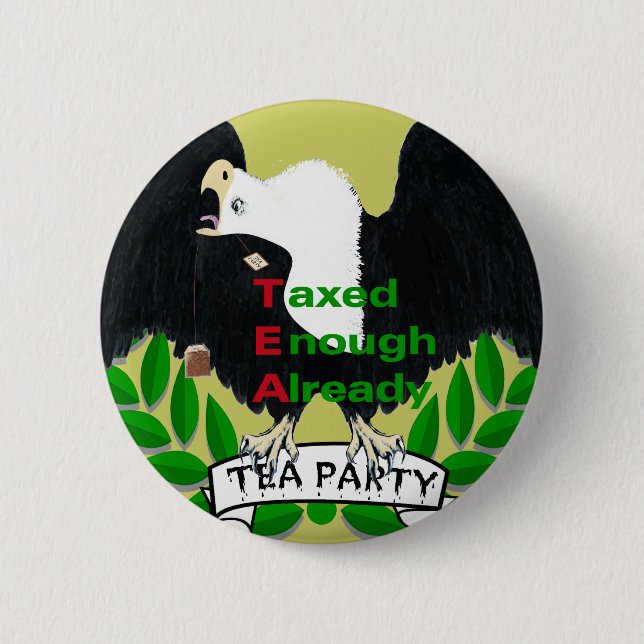 TEA Party Supplies 6 Cm Round Badge (Front)