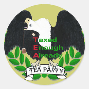 TEA Party Supplies Classic Round Sticker