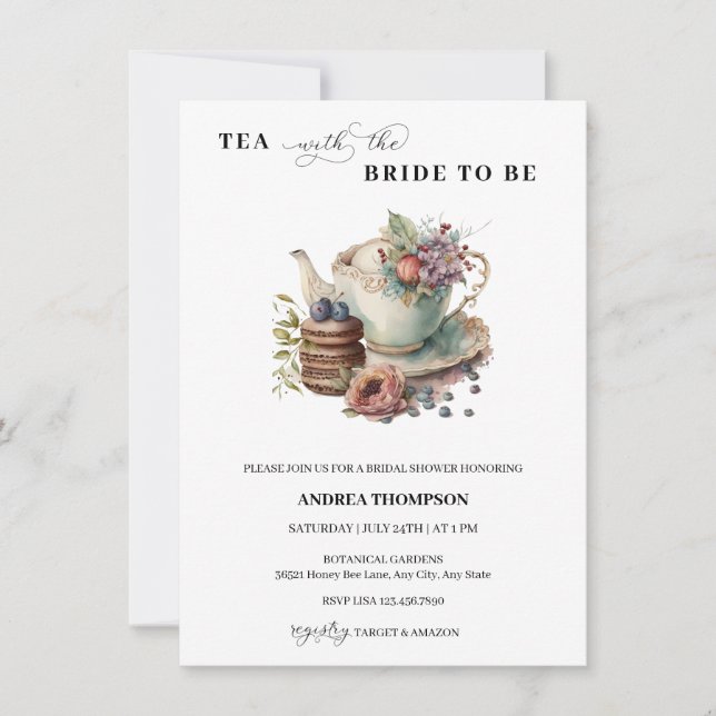 Tea Party | Tea Bridal Shower Invitation (Front)