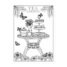 Tea Party Teatime English Garden DIY Colouring