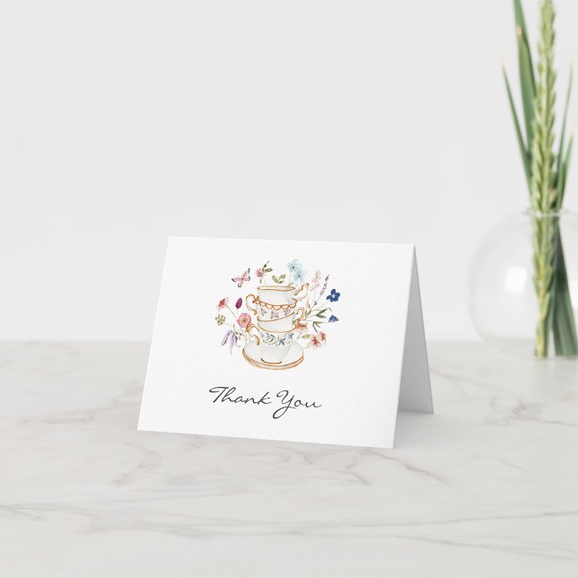 Tea Party Thank You Card (Floral Tea Party Thank You Card by Painted Paperie
)