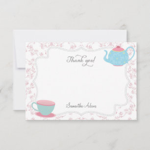 Tea Party Thank You Card (Pink)
