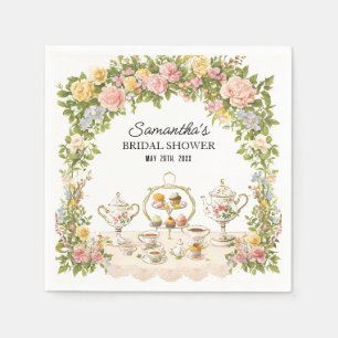 Tea Party Themed Floral Garden Bridal Shower  Napkin