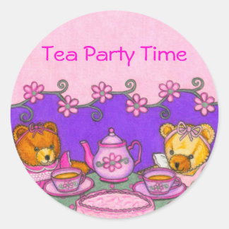 Tea Party Time Stickers ~ Personalise Message