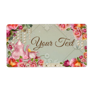 Tea Party Water Bottle Labels