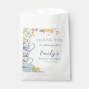 Tea Party Watercolor Floral Bridal Shower Favour Bags