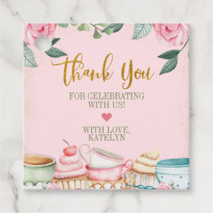 Tea Party Watercolor Floral Party  Favour Tags