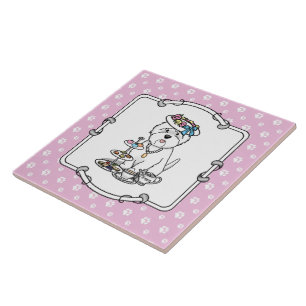 Tea Party Westie Dog West Highland White Terrier Tile