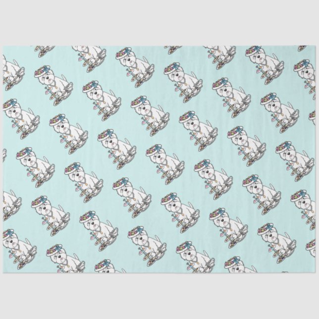 Tea Party Westie - West Highland White Terrier Tissue Paper (Front)