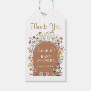 Tea Party Wildflower Baby In Bloom Baby Shower Gift Tags