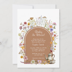 Tea Party Wildflower Baby In Bloom Baby Shower Invitation