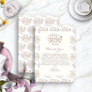 Tea Party Wildflower Bridal Shower Thank You Card