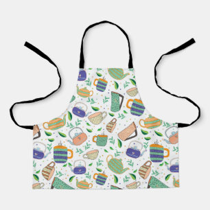tea pattern apron