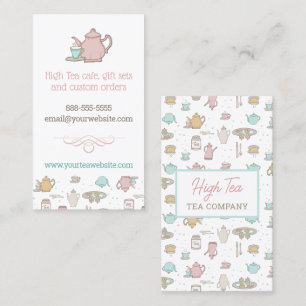 Tea Pattern High Tea Business Card