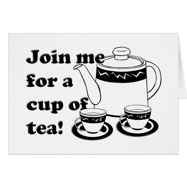 Tea Pot and Tea Cups For Hot Tea Month (Front Horizontal)