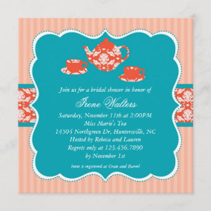 Tea Pot Bridal Shower Invitation