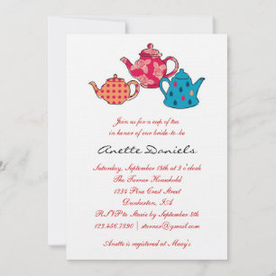 Tea Pot Bridal Shower Invitation
