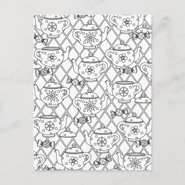 Tea Pot Doodle Postcard (Front)