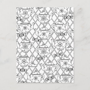 Tea Pot Doodle Postcard