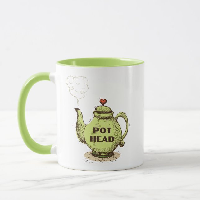 Tea Pot Head Funny Tea Mug (Left)