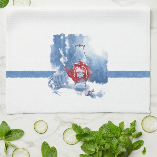 Tea Pot Kitchen Towel (Folded)