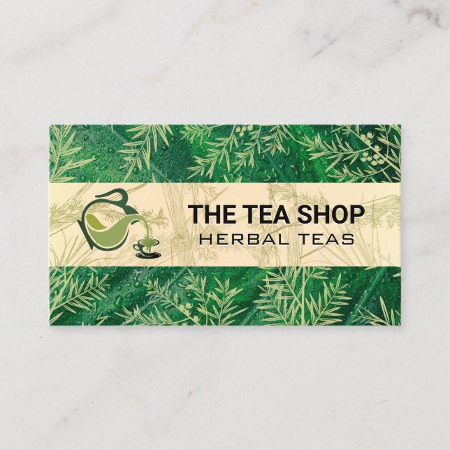 Tea Pot Pour | Tea Leaves Business Card (Front)