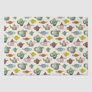 Tea pots in a pretty pattern tissue paper