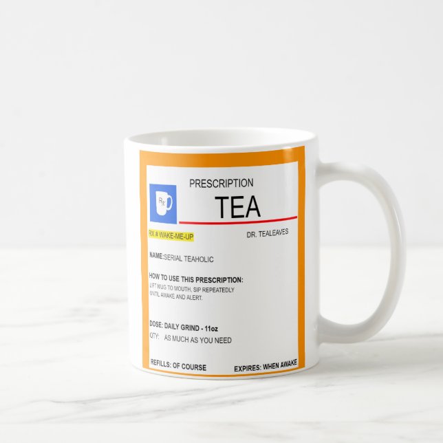Tea Prescription mug for tea lovers (Right)