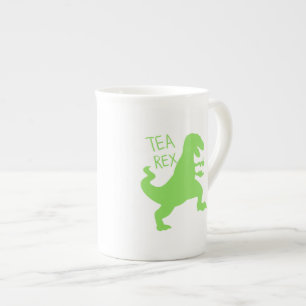 Tea rex - Choose background colour Bone China Mug