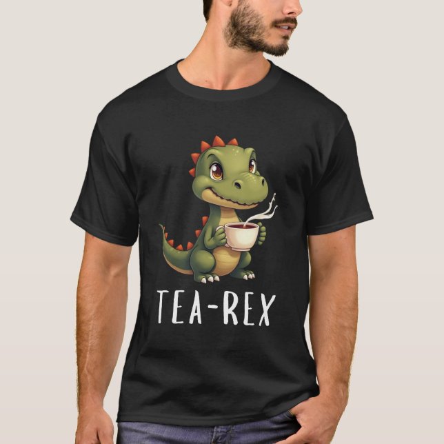 Tea-Rex Cute Dinosaur  T-Shirt (Front)