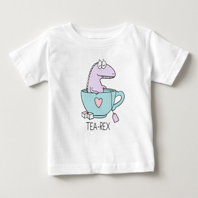 Tea Rex Dinosaur Baby T-Shirt (Front)