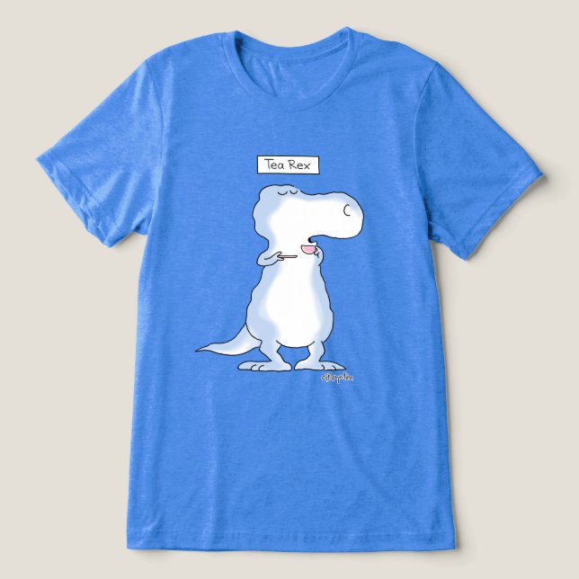 TEA REX dinosaur by Boynton Tri-Blend Shirt (Design Front)