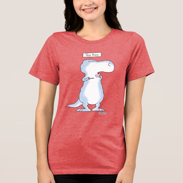 TEA REX dinosaur by Boynton Tri-Blend Shirt (Front)