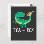 Tea Rex Dinosaur Funny T-Rex Cute Dino Postcard (Front/Back)