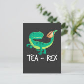 Tea Rex Dinosaur Funny T-Rex Cute Dino Postcard (Standing Front)
