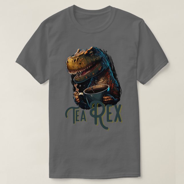 Tea Rex Dinosaur T-Shirt (Design Front)