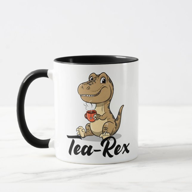 Tea Rex Funny Mug, T-rex lover, Tea lover Mug (Left)