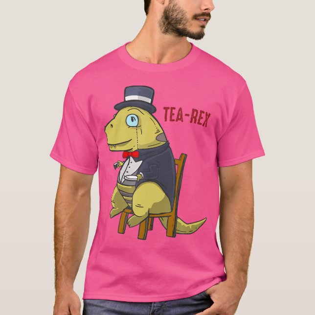 Tea Rex Funny T-Rex T-Shirt (Front)